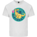 8th Birthday Dinosaur T-Rex 8 Year Old Kids T-Shirt Childrens White