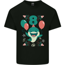 8th Shark Birthday 8 Years Old Kids T-Shirt Childrens Black