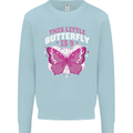9 Year Old Birthday Butterfly 9th Kids Sweatshirt Jumper Light Blue