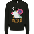 9 Year Old Birthday Girl Magical Unicorn 9th Kids Sweatshirt Jumper Black
