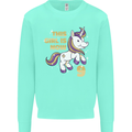 9 Year Old Birthday Girl Magical Unicorn 9th Kids Sweatshirt Jumper Peppermint