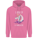 9 Year Old Birthday Magical Unicorn 9th Childrens Kids Hoodie Azalea