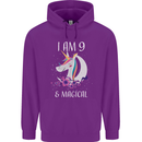 9 Year Old Birthday Magical Unicorn 9th Childrens Kids Hoodie Purple