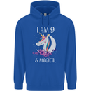 9 Year Old Birthday Magical Unicorn 9th Childrens Kids Hoodie Royal Blue