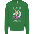 9 Year Old Birthday Magical Unicorn 9th Kids Sweatshirt Jumper Irish Green