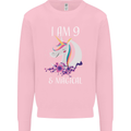 9 Year Old Birthday Magical Unicorn 9th Kids Sweatshirt Jumper Light Pink