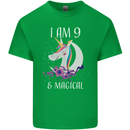 9 Year Old Birthday Magical Unicorn 9th Kids T-Shirt Childrens Irish Green