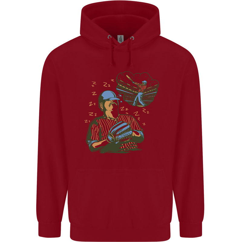 A Baseball Player Childrens Kids Hoodie Red
