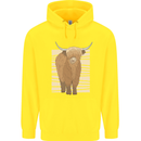 A Chilled Highland Cow Childrens Kids Hoodie Yellow
