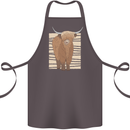 A Chilled Highland Cow Cotton Apron 100% Organic Dark Grey