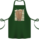 A Chilled Highland Cow Cotton Apron 100% Organic Forest Green