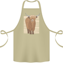 A Chilled Highland Cow Cotton Apron 100% Organic Khaki