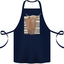 A Chilled Highland Cow Cotton Apron 100% Organic Navy Blue