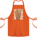 A Chilled Highland Cow Cotton Apron 100% Organic Orange