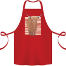 A Chilled Highland Cow Cotton Apron 100% Organic Red