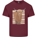 A Chilled Highland Cow Mens Cotton T-Shirt Tee Top Maroon
