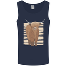 A Chilled Highland Cow Mens Vest Tank Top Navy Blue