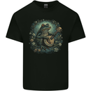 A Chilled Out Frog Playing the Guitar Kids T-Shirt Childrens Black