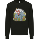 A Christmas Rhino With Santa Xmas Kids Sweatshirt Jumper Black