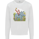 A Christmas Rhino With Santa Xmas Kids Sweatshirt Jumper White