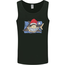 A Christmas Shark Wearing an Xmas Hat Mens Vest Tank Top Black