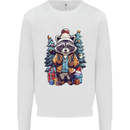A Cool Christmas Racoon Xmas Kids Sweatshirt Jumper White