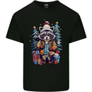 A Cool Christmas Racoon Xmas Kids T-Shirt Childrens Black