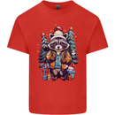 A Cool Christmas Racoon Xmas Kids T-Shirt Childrens Red
