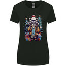 A Cool Christmas Racoon Xmas Womens Wider Cut T-Shirt Black