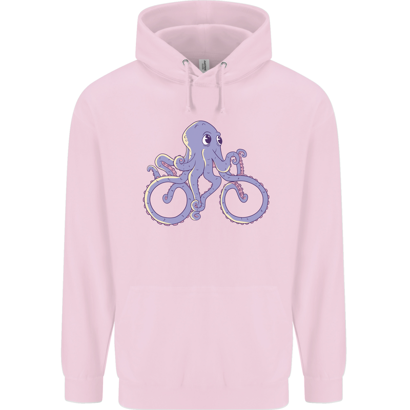A Cycling Octopus Funny Cyclist Bicycle Childrens Kids Hoodie Light Pink