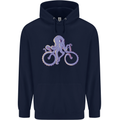 A Cycling Octopus Funny Cyclist Bicycle Childrens Kids Hoodie Navy Blue