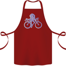 A Cycling Octopus Funny Cyclist Bicycle Cotton Apron 100% Organic Maroon