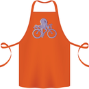 A Cycling Octopus Funny Cyclist Bicycle Cotton Apron 100% Organic Orange