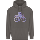 A Cycling Octopus Funny Cyclist Bicycle Mens 80% Cotton Hoodie Charcoal