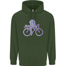 A Cycling Octopus Funny Cyclist Bicycle Mens 80% Cotton Hoodie Forest Green