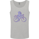 A Cycling Octopus Funny Cyclist Bicycle Mens Vest Tank Top Sports Grey