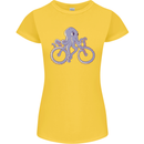 A Cycling Octopus Funny Cyclist Bicycle Womens Petite Cut T-Shirt Yellow