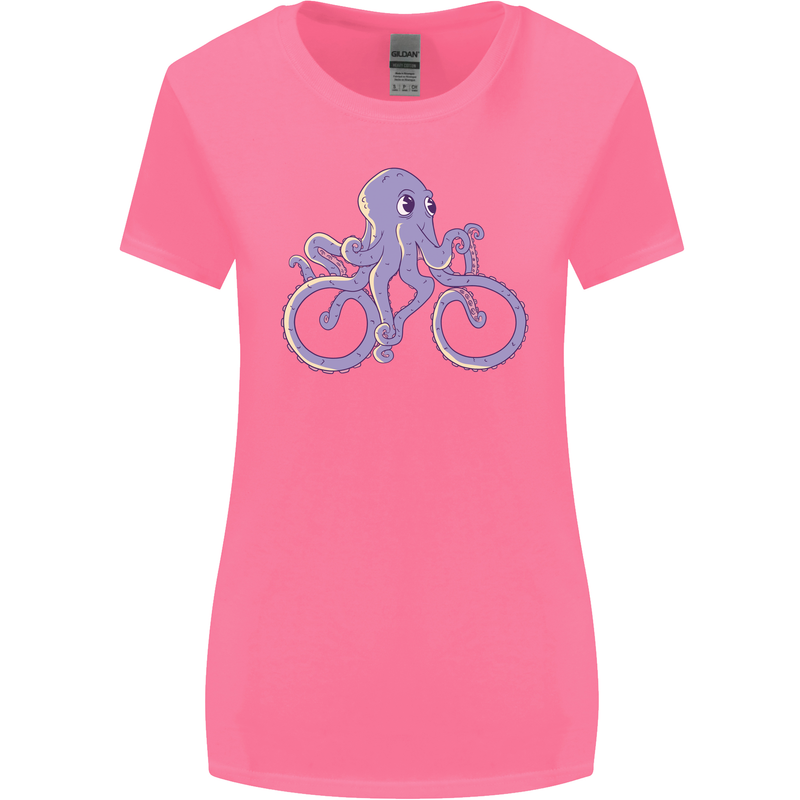 A Cycling Octopus Funny Cyclist Bicycle Womens Wider Cut T-Shirt Azalea