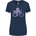 A Cycling Octopus Funny Cyclist Bicycle Womens Wider Cut T-Shirt Navy Blue