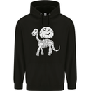 A Dinosaur Skeleton With a Full Moon Halloween Childrens Kids Hoodie Black