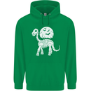 A Dinosaur Skeleton With a Full Moon Halloween Childrens Kids Hoodie Irish Green