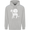 A Dinosaur Skeleton With a Full Moon Halloween Childrens Kids Hoodie Sports Grey
