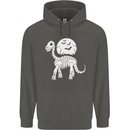 A Dinosaur Skeleton With a Full Moon Halloween Childrens Kids Hoodie Storm Grey