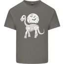 A Dinosaur Skeleton With a Full Moon Halloween Kids T-Shirt Childrens Charcoal
