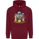 A Dog Jazz Band Music Drums Trumpet Mens 80% Cotton Hoodie Maroon