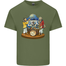 A Dog Jazz Band Music Drums Trumpet Mens Cotton T-Shirt Tee Top Military Green