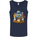 A Dog Jazz Band Music Drums Trumpet Mens Vest Tank Top Navy Blue