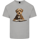 A Dog Reading a Book Kids T-Shirt Childrens Sports Grey