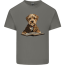A Dog Reading a Book Mens Cotton T-Shirt Tee Top Charcoal