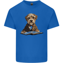 A Dog Reading a Book Mens Cotton T-Shirt Tee Top Royal Blue